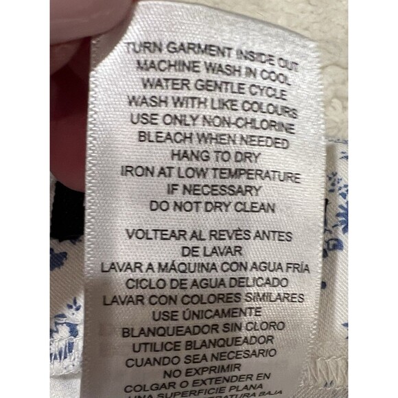 Mario Serrani Italy Blue White Floral Slim Fit Pants  Tummy Control Ankle Small - Picture 6 of 6